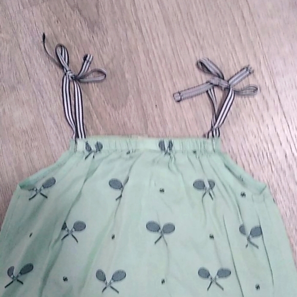 Nice Things Mini mint green tennis print romper 18 summer beach strappy bows - Picture 11 of 12